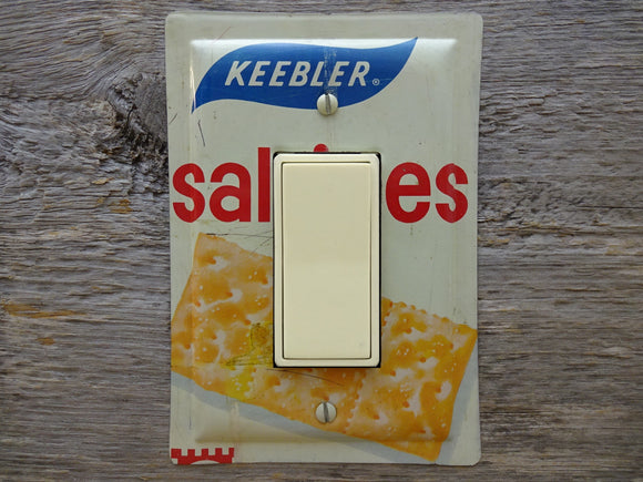 Rocker Switch Plates Made From Vintage Saltines Tins