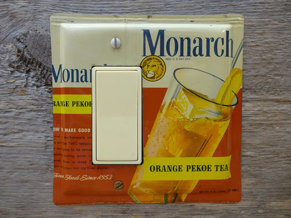 Rocker Switch Cover Or GFCI Made From A Vintage Monarch Tea Tins