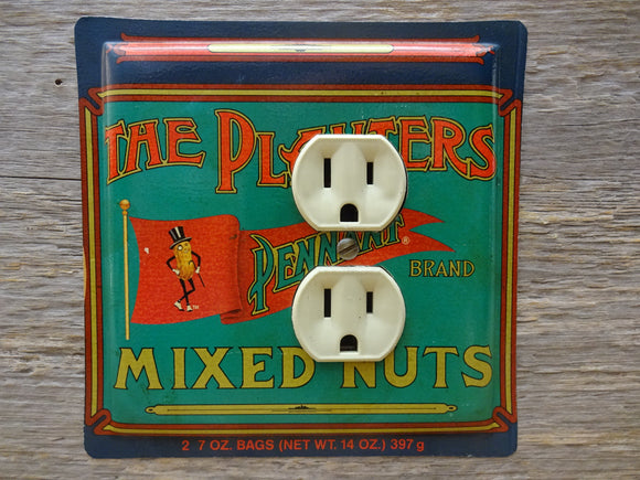 Outlet Covers Made From Old Planters Mixed Nuts Reproduction Tins