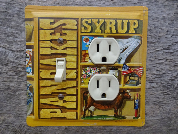 Switch Plates Combo Outlet Covers Made From Aunt Jemima Pancakes Tins