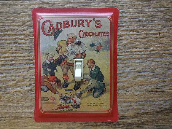 Switch Plate Made From A Cadburys Chocolate Tin In Red