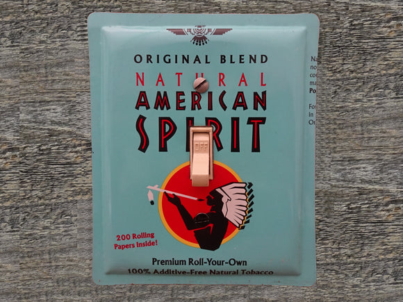 Switch Plates Made From American Spirit Tobacco Tins Pale Blue