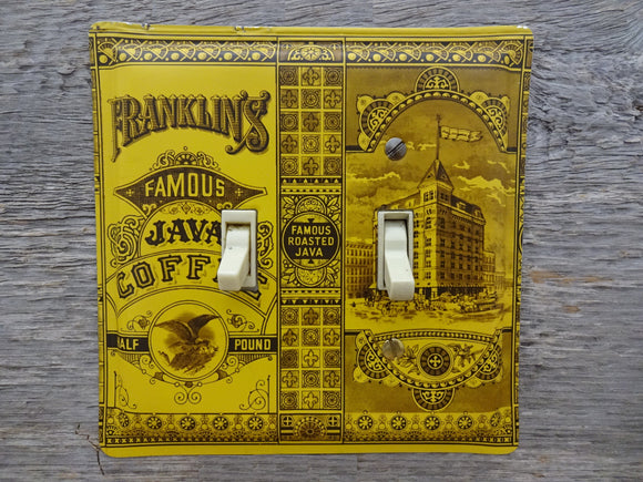Light Switch Cover Made From A Franklins Java Coffee Tin