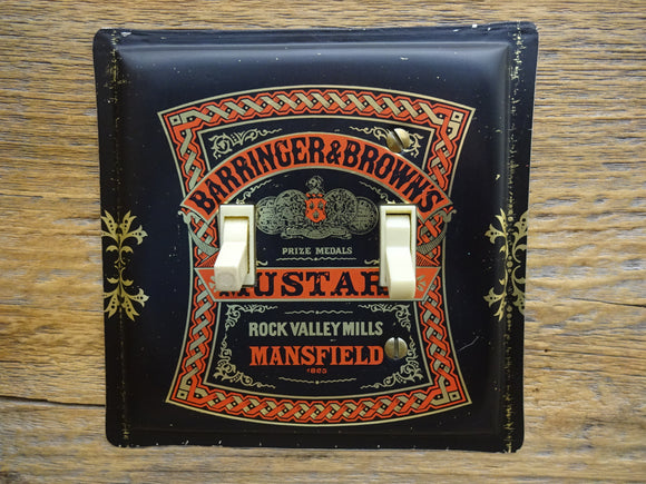 Double Switch Plates Made From Barringer & Brown Mustard Tins