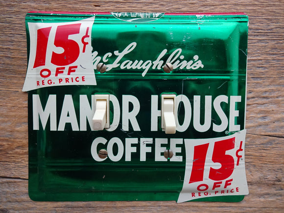 Vintage McLaughlins Manor House Coffee Tin Double Switch Plates On Sale