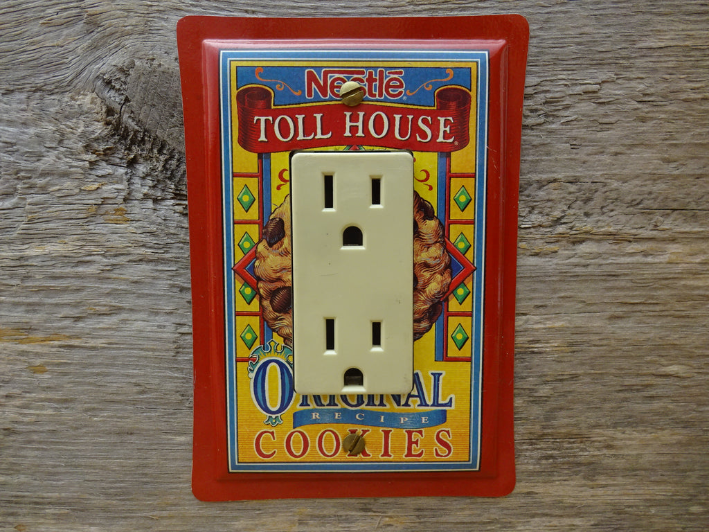 Rocker Switch Plates And GFCI Covers Made From Toll House Cookies Tins