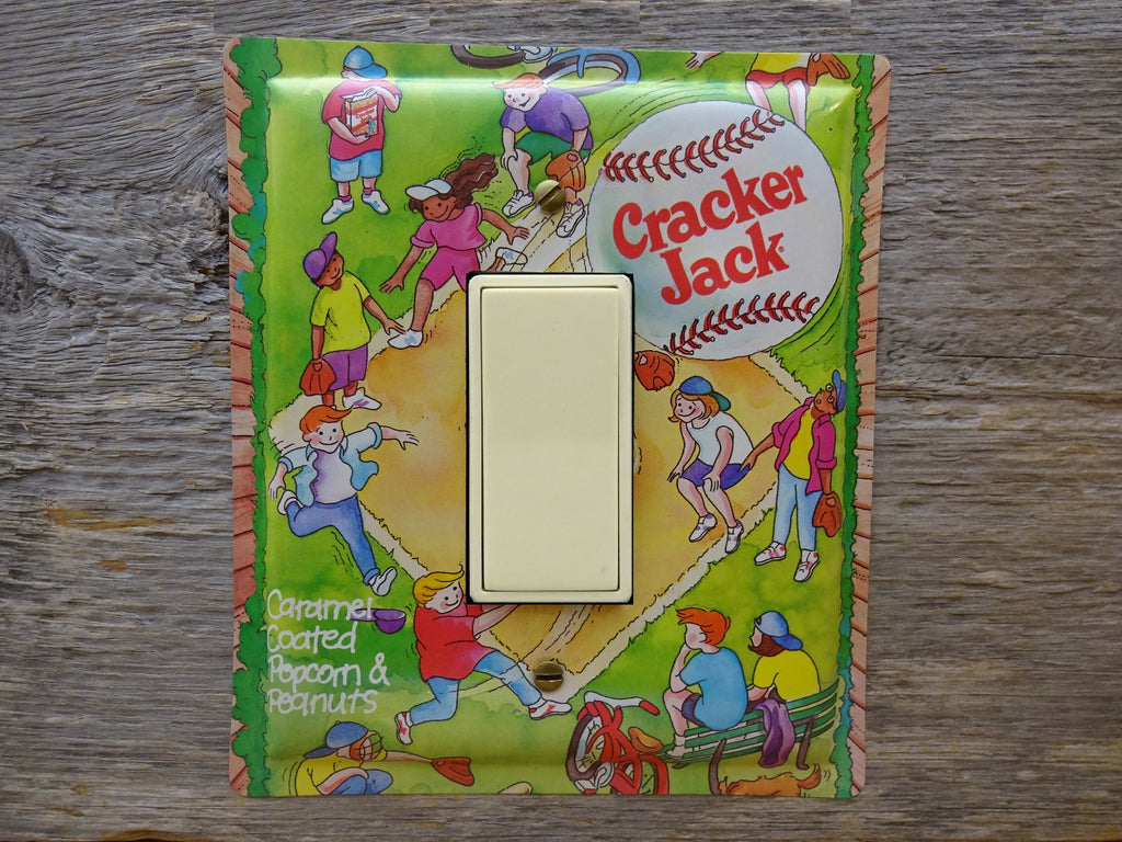 Cracker Jack Baseball Sports Tin GFCI Rocker Switch Plate