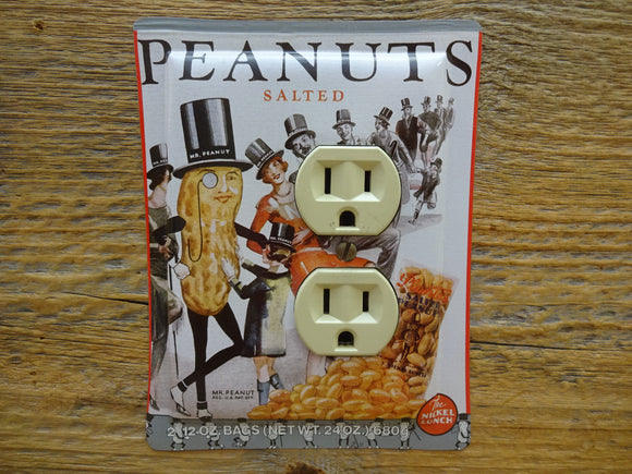 Outlet Covers Made From Planters Mr. Peanut Peanuts Tins