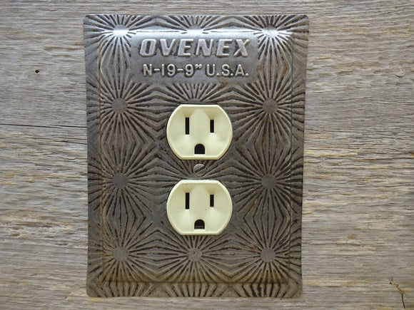 Outlet Covers Made From Vintage Ovenex Baking Pans Starburst Pattern