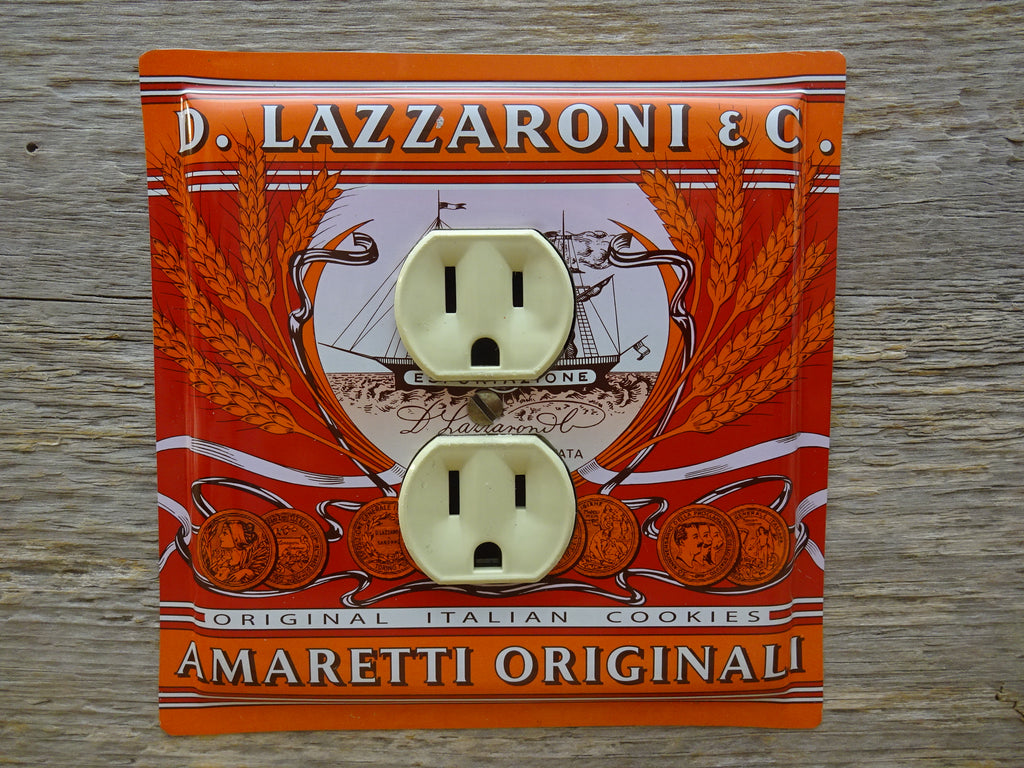Outlet Covers Made From Old Lazzaroni Biscotti Tins