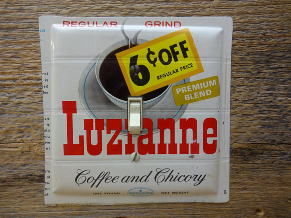 Switch Plate Made From Vintage Luzianne Coffee Tin