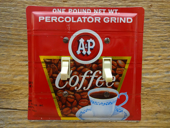 Vintage Switch Plates Made From A&P Coffee Tins