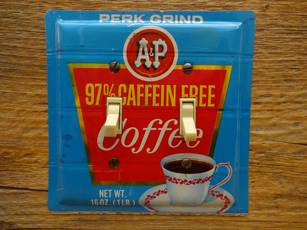 Vintage A&P Coffee Tin Double Switch Plate