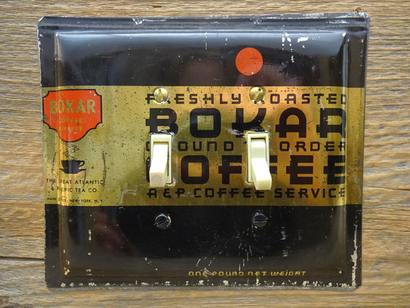 Double Switch Plates Made From Vintage Coffee Cans