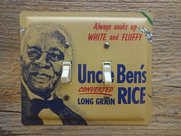 Switch Plates Made From An Uncle Bens Rice Tins