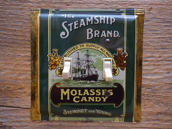 Switch Plates Made From Steamship Molasses Nautical Tins
