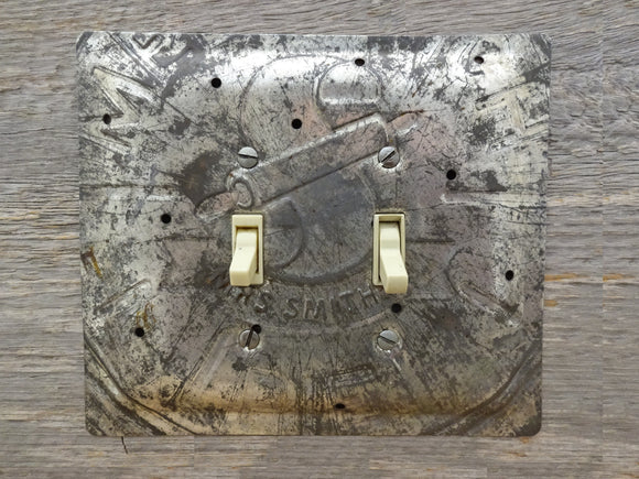 Double Switch Plates Made From Vintage Mrs. Smiths Pie Baking Pans