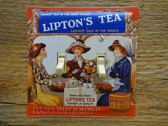 Double Switch Plates Made From Lipton Tea Tins
