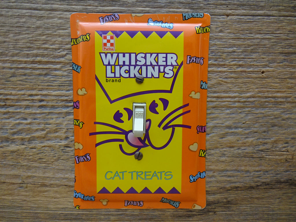 Switch Plate Made From A Whisker Lickins Cats Treats Tin