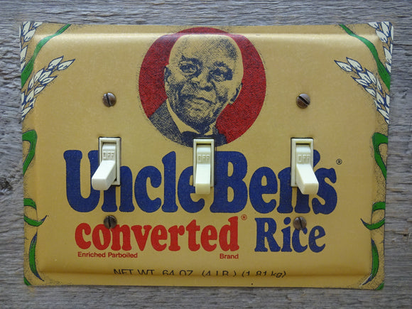Triple Switch Plates Made From Uncle Bens Rice Tins