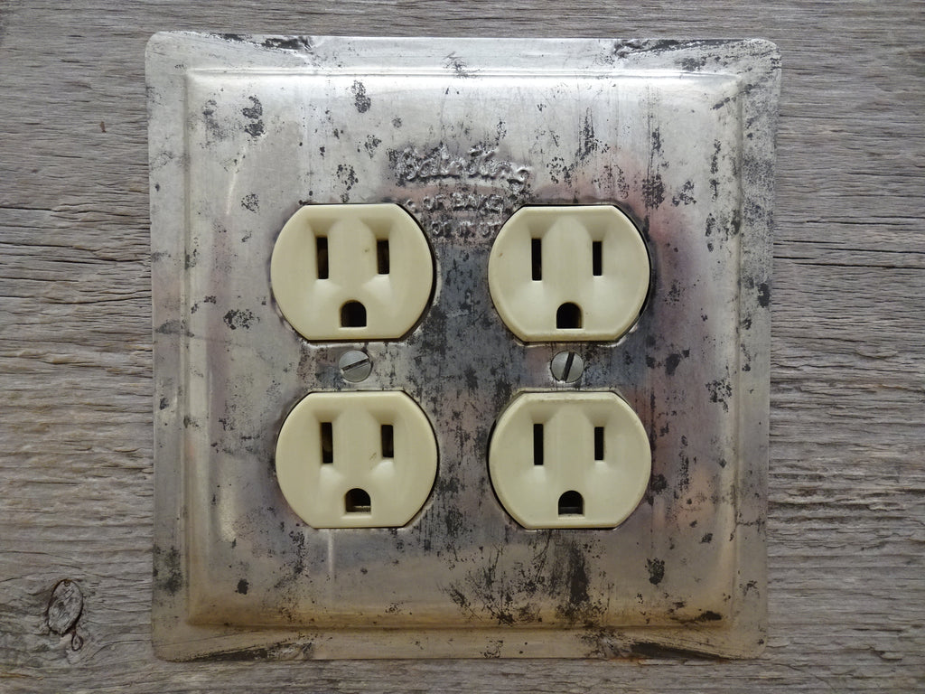 Double Outlet Covers Made From Vintage Bake King Baking Pans