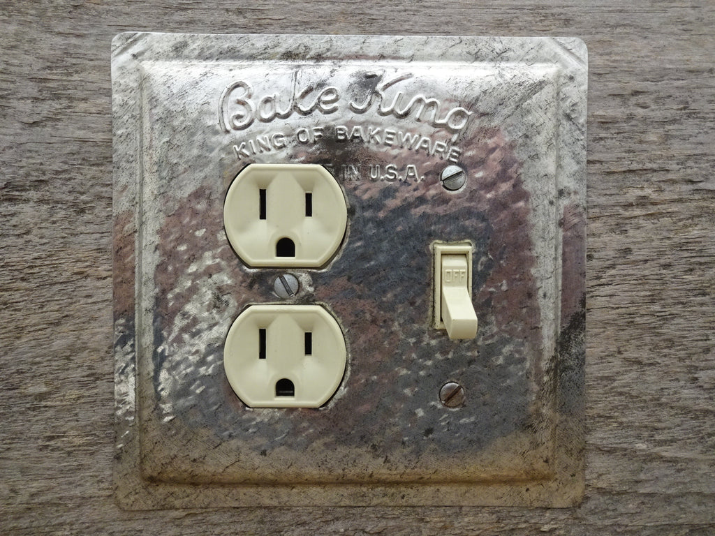 Combo Switch Outlet Covers Made From Vintage Bake King Baking Pans – Tin  Can Sally