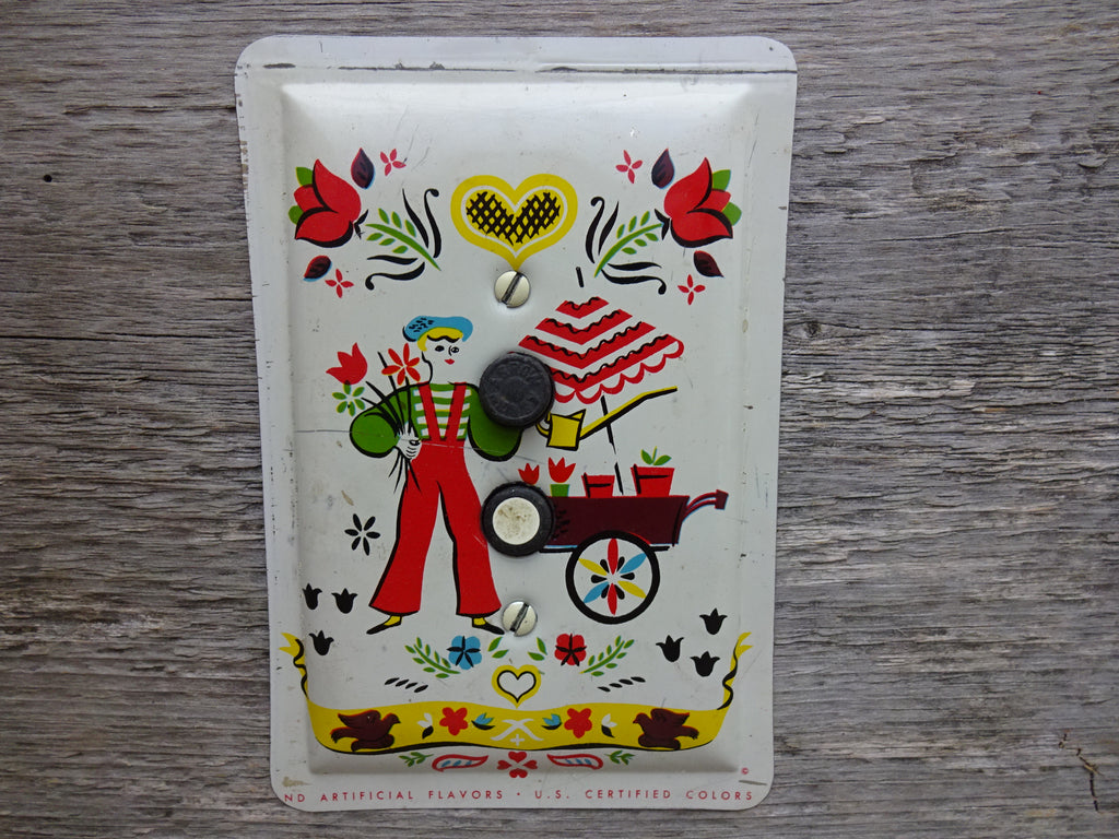 Vintage Push Button Switch Plates Made From Arden Candy Tins
