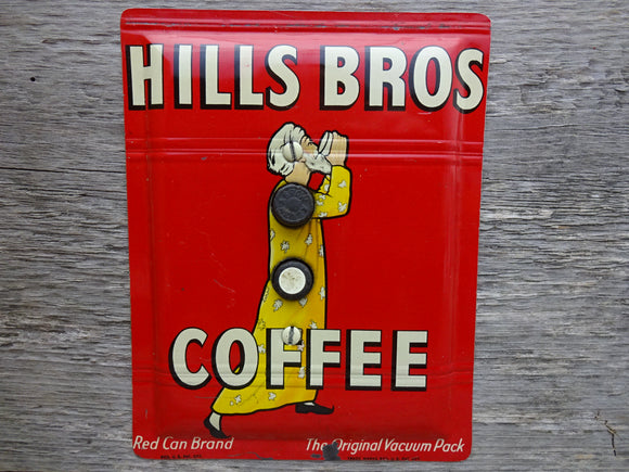 Vintage Push Button Switch Plates Made from Hills Bros Coffee Tins