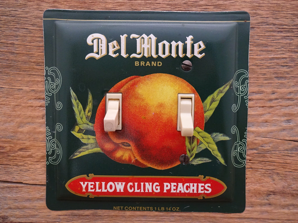 Vintage Del Monte Peaches Fruit Tin Switch Plates