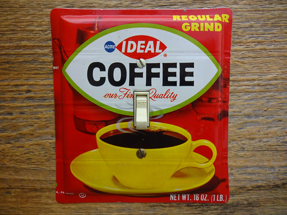 Light Switch Covers Made From Vintage Ideal Coffee Tins