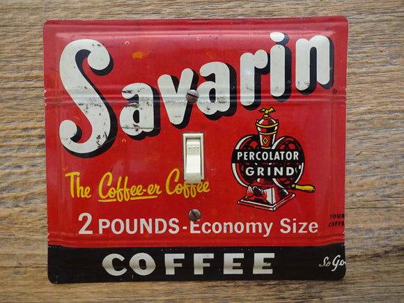 Vintage Switch Plates Made From Savarin Coffee Tins