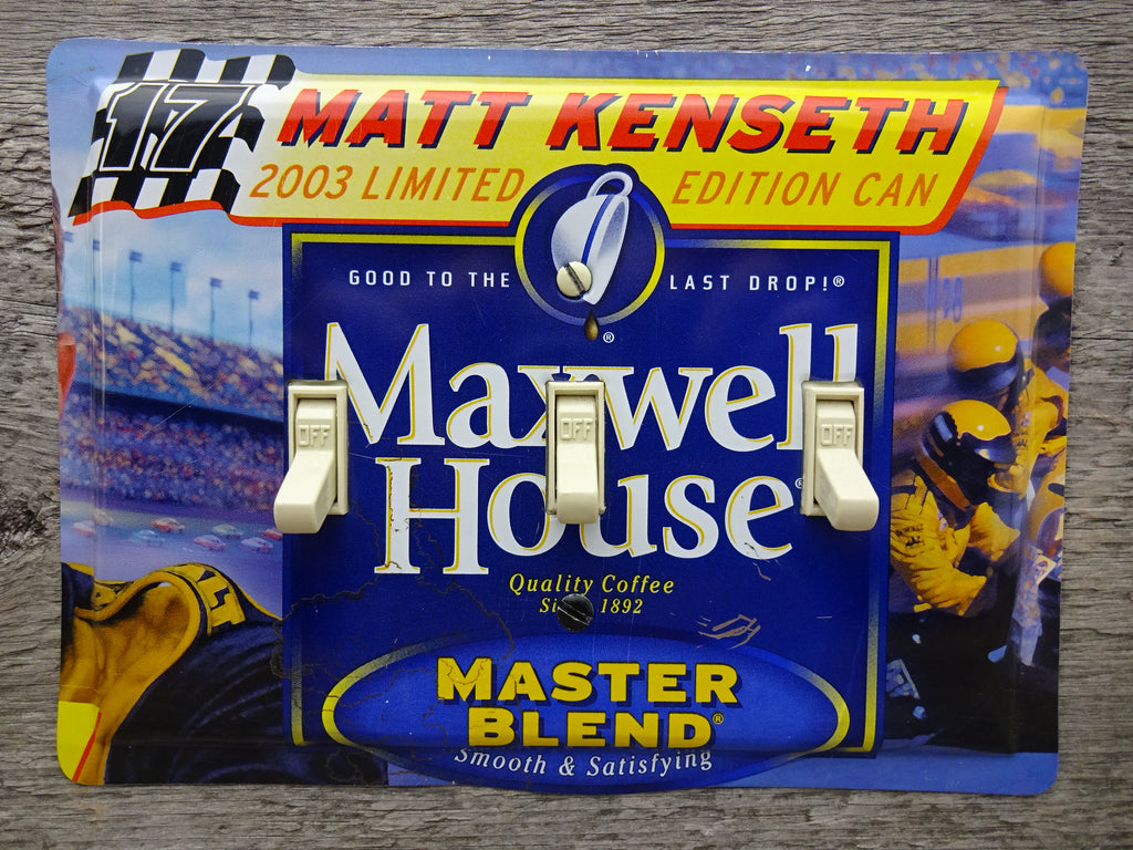 Nascar Switch Plates Made From Maxwell House Coffee Tins 50% Off