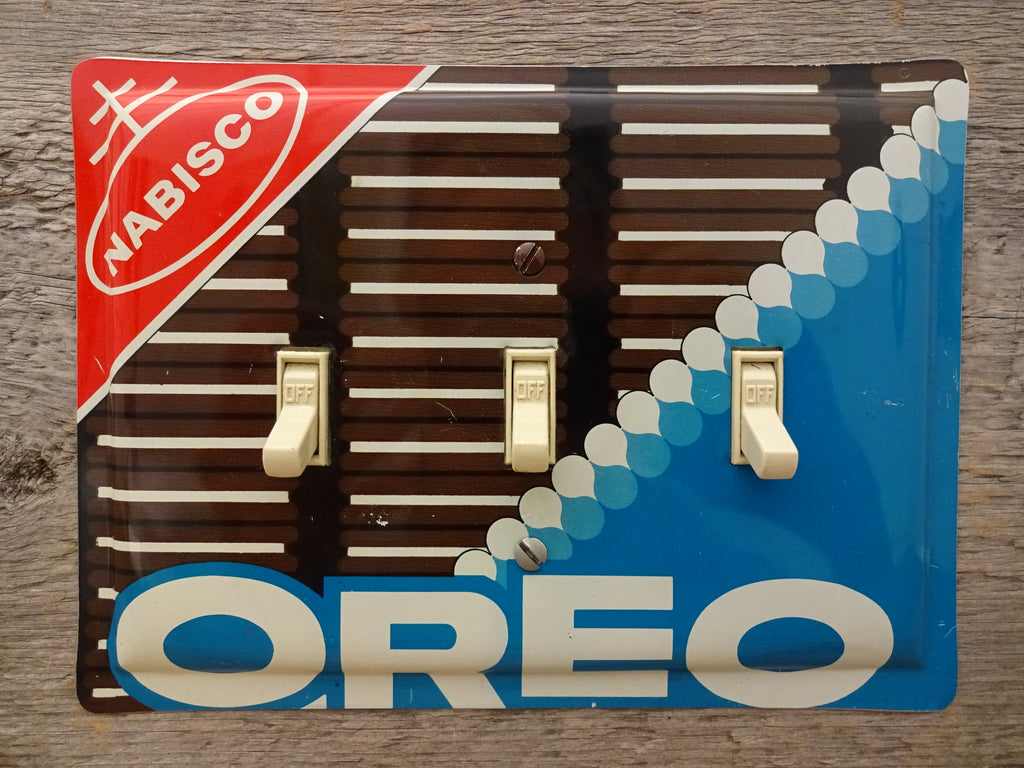 Triple Switch Plates Made From An Oreo Cookie Tins